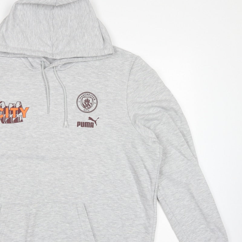 Puma Men Grey XL Manchester City Graphic Pullover Hoodie