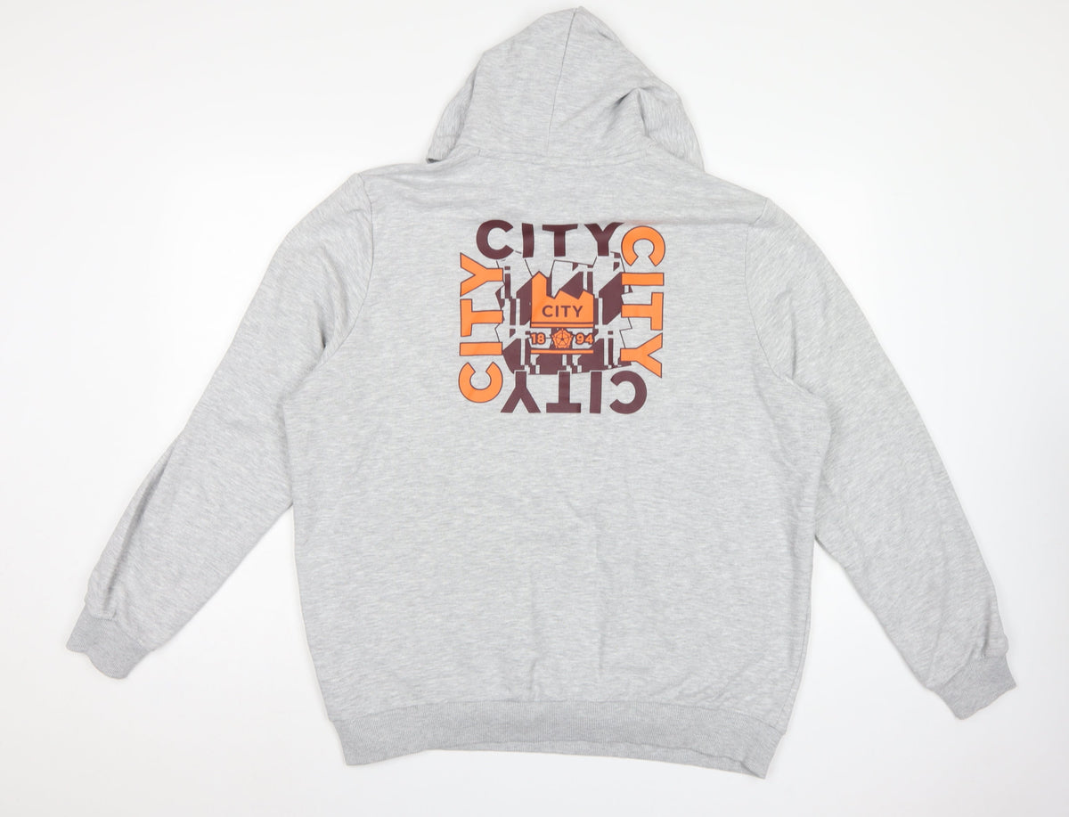 Puma Men Grey XL Manchester City Graphic Pullover Hoodie