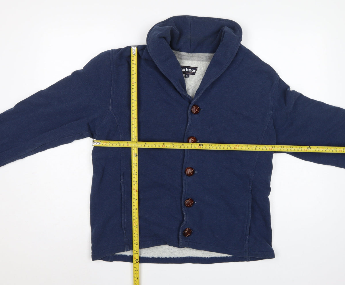 Barbour Men’s Blue XL Hooded Button Casual Basic Jacket