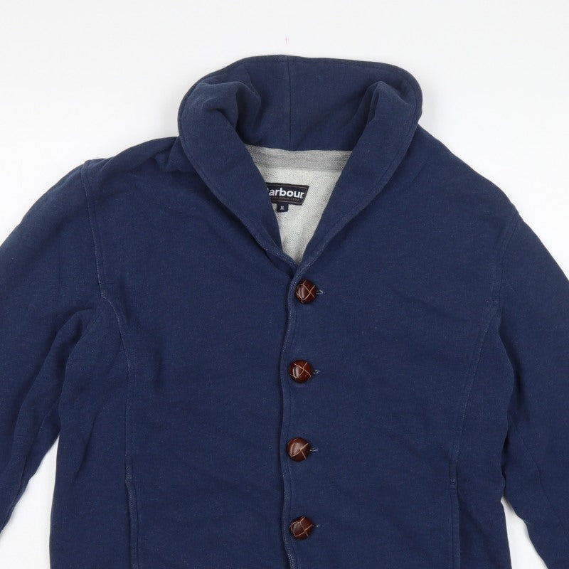 Barbour Men’s Blue XL Hooded Button Casual Basic Jacket