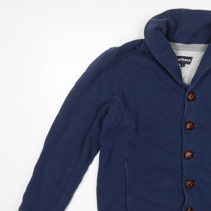 Barbour Men’s Blue XL Hooded Button Casual Basic Jacket