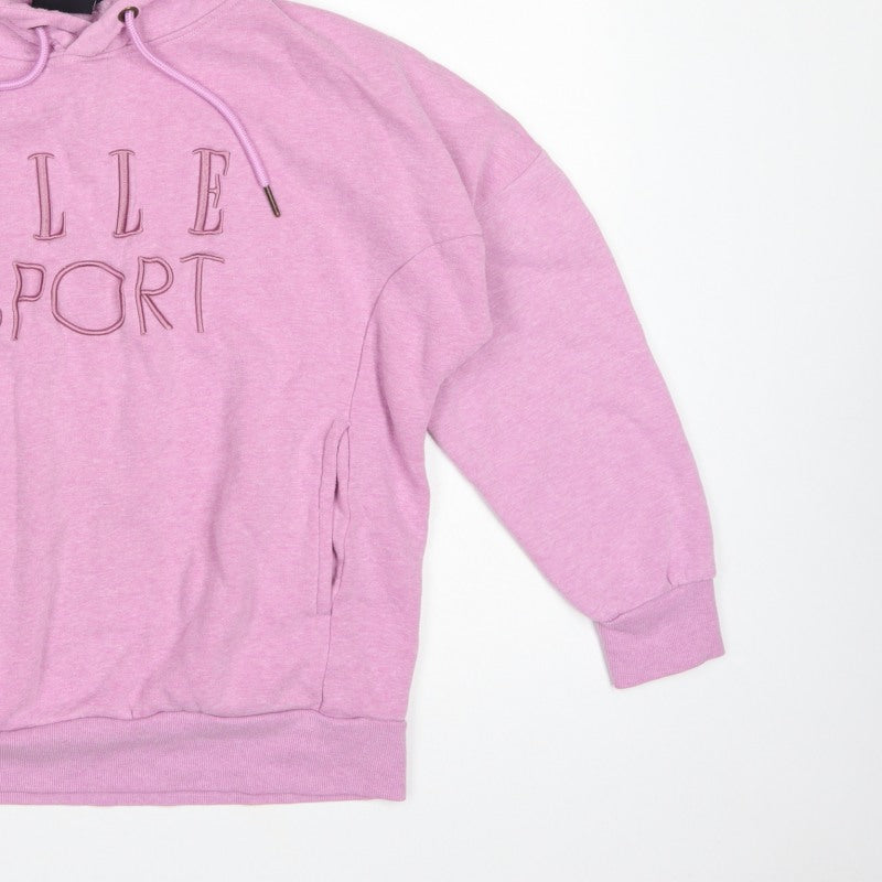 Elle Sport Women’s Pink M Pullover Hoodie Embroidered Logo