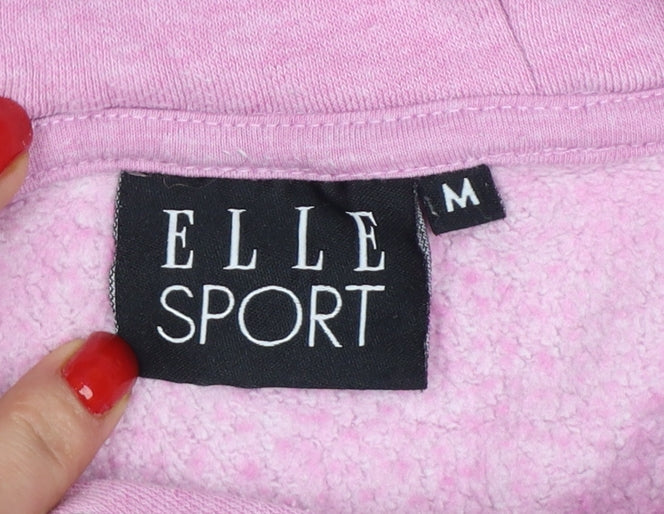 Elle Sport Women’s Pink M Pullover Hoodie Embroidered Logo
