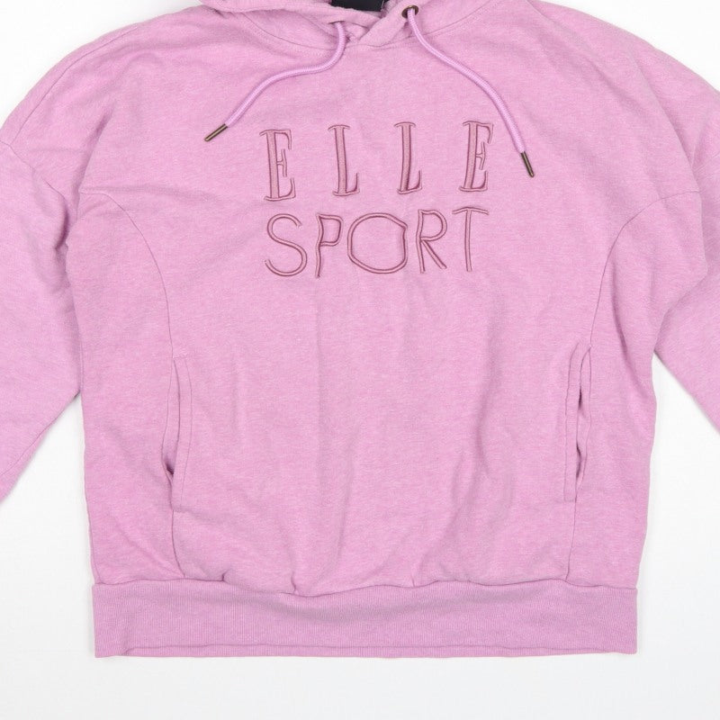 Elle Sport Women’s Pink M Pullover Hoodie Embroidered Logo
