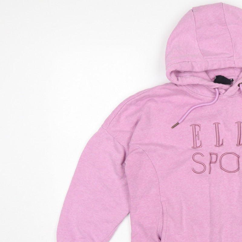 Elle Sport Women’s Pink M Pullover Hoodie Embroidered Logo