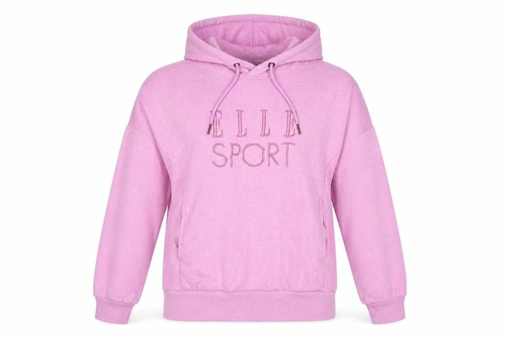 Elle Sport Women’s Pink M Pullover Hoodie Embroidered Logo