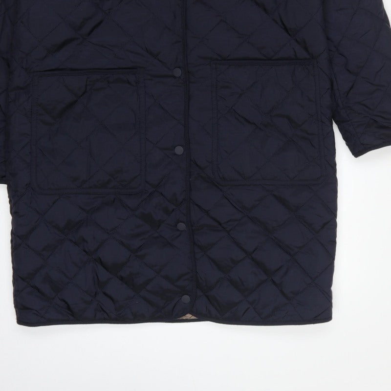Weatherproof Women's Blue S Quilted Hooded Mid-Length Coat Jacket
