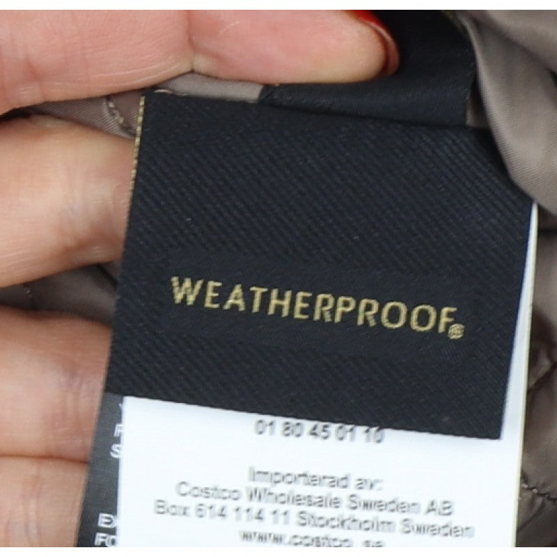 Weatherproof Women's Blue S Quilted Hooded Mid-Length Coat Jacket