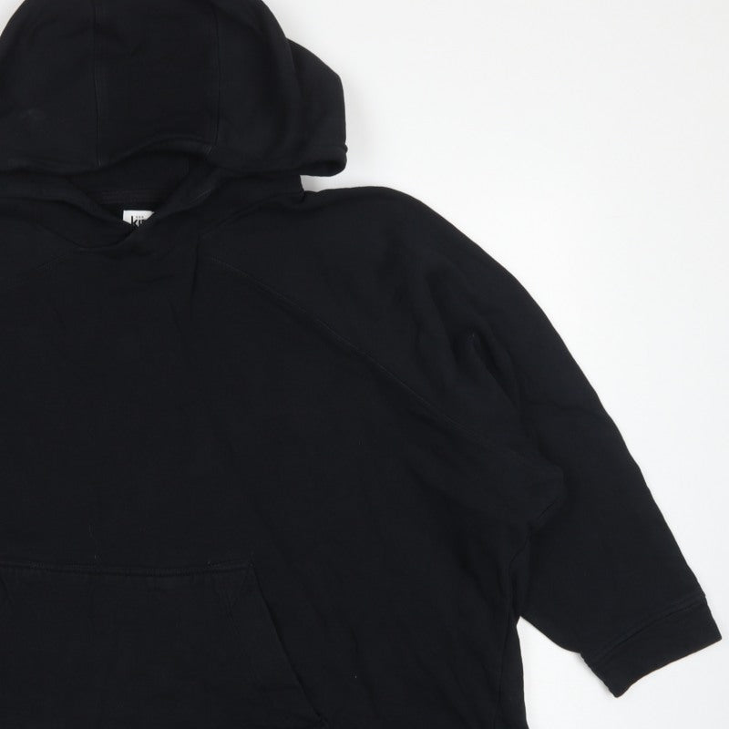 Kin Women Black XL Oversized Tunic Hoodie Kangaroo Pocket