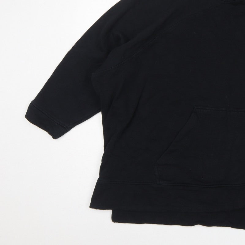 Kin Women Black XL Oversized Tunic Hoodie Kangaroo Pocket