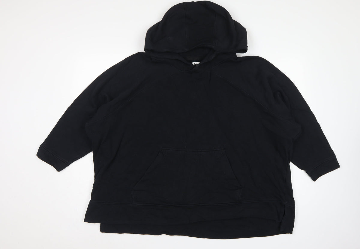 Kin Women Black XL Oversized Tunic Hoodie Kangaroo Pocket