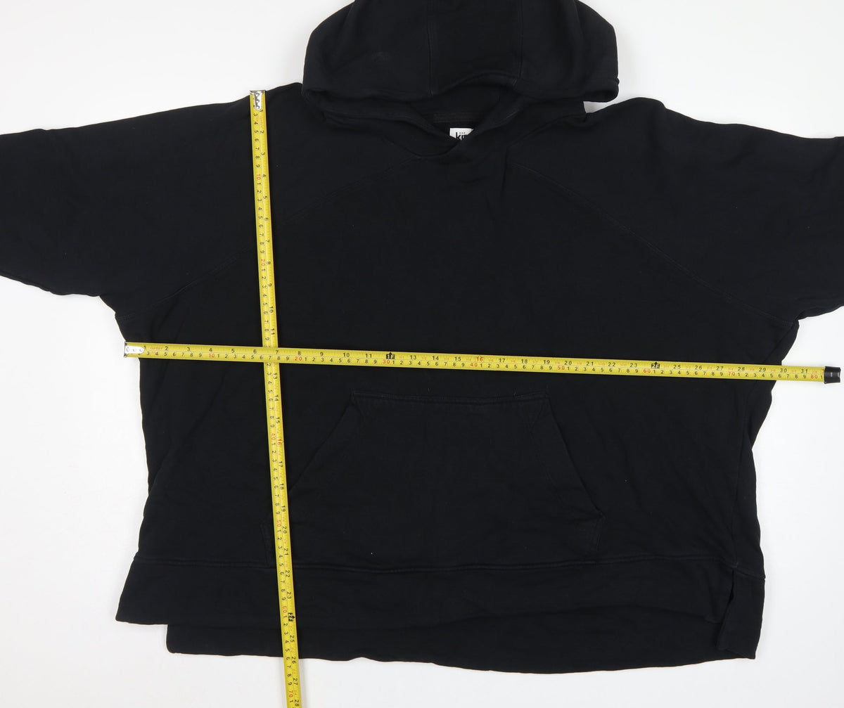 Kin Women Black XL Oversized Tunic Hoodie Kangaroo Pocket