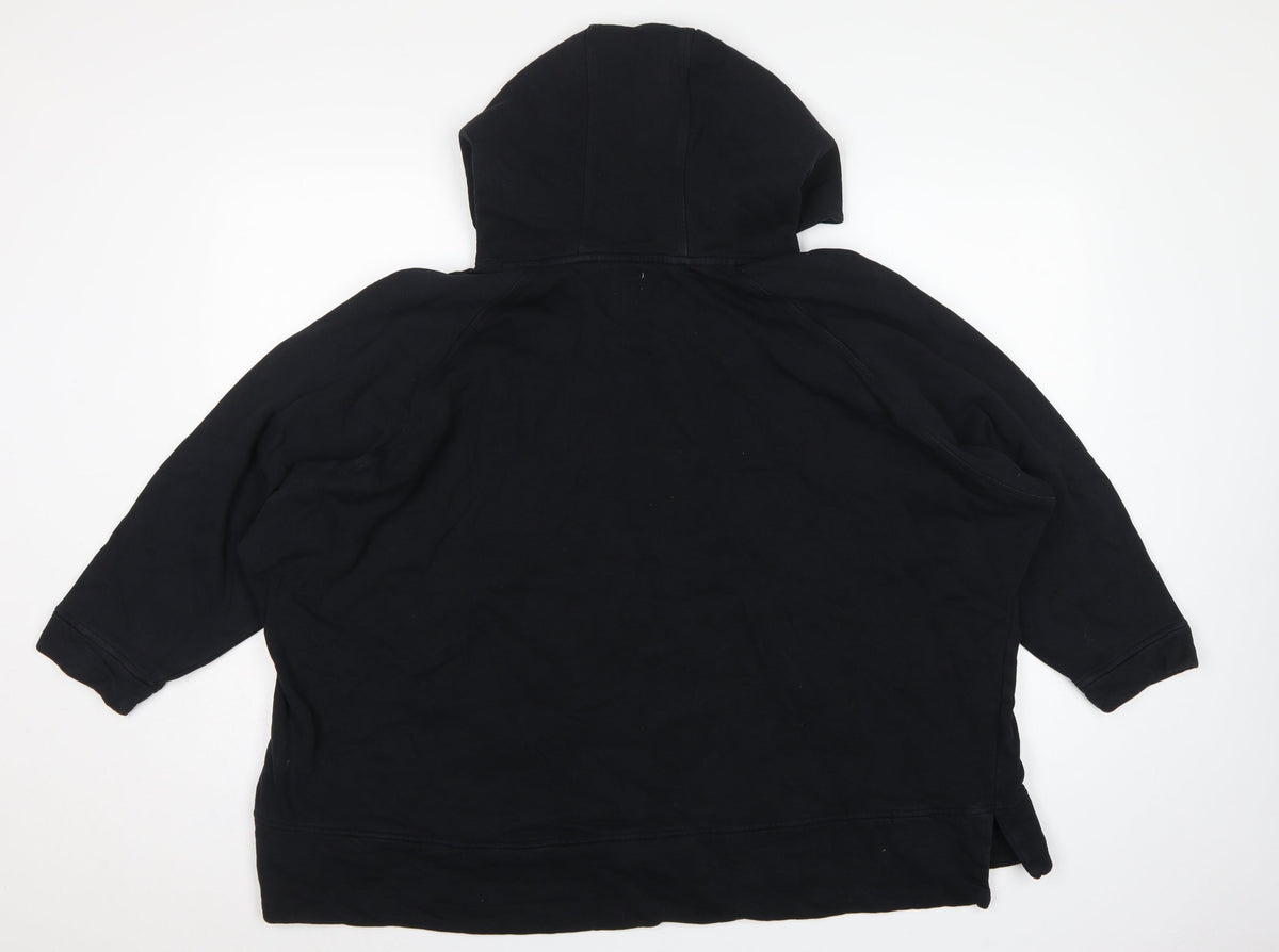 Kin Women Black XL Oversized Tunic Hoodie Kangaroo Pocket