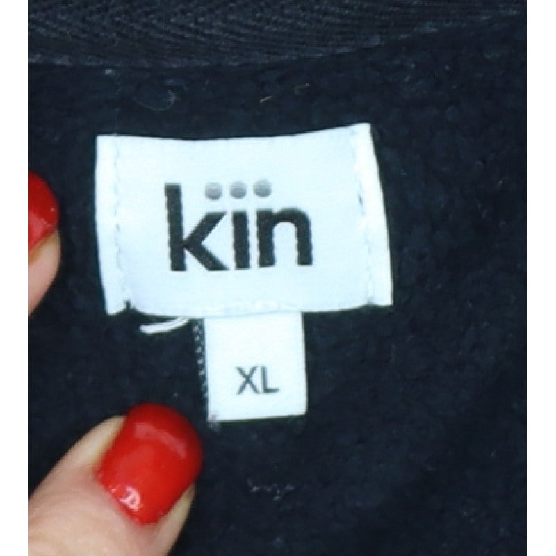 Kin Women Black XL Oversized Tunic Hoodie Kangaroo Pocket