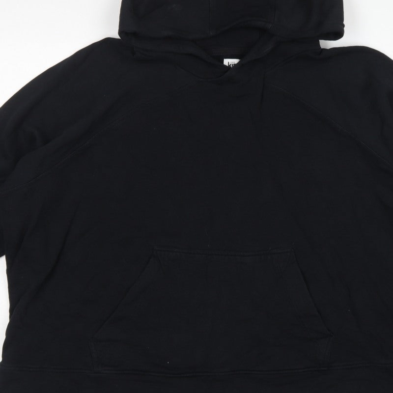 Kin Women Black XL Oversized Tunic Hoodie Kangaroo Pocket
