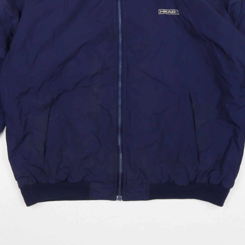 HEAD Mens Blue XL Fleece Lined Full Zip Bomber Jacket