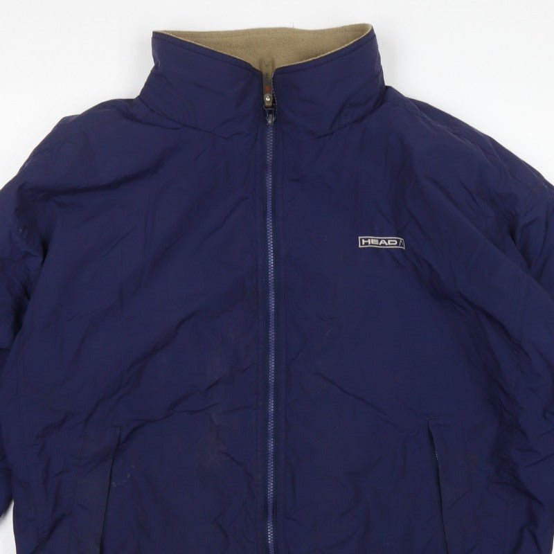 HEAD Mens Blue XL Fleece Lined Full Zip Bomber Jacket