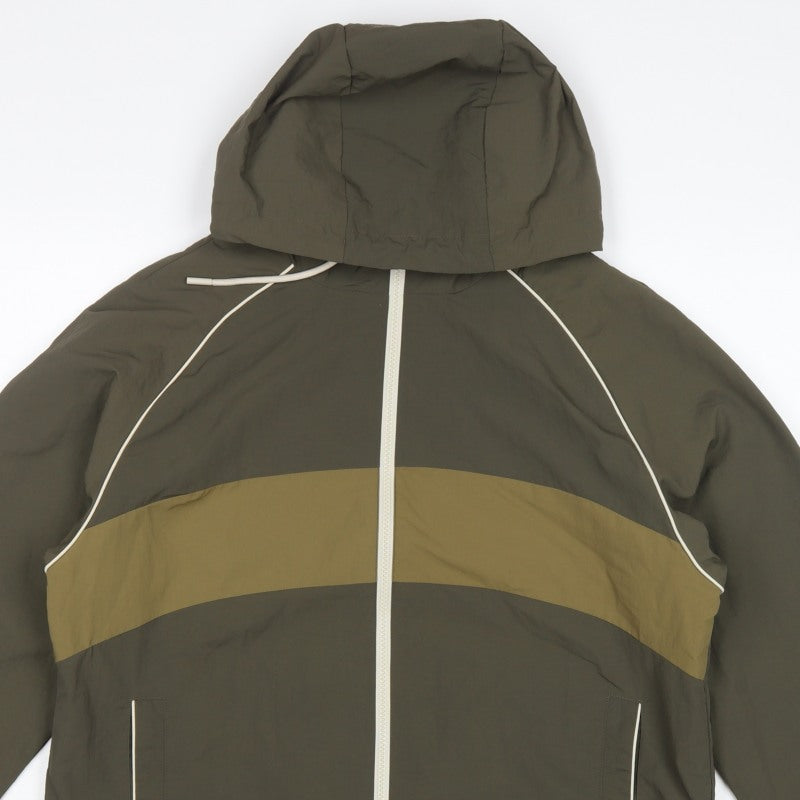 Primark Womens Green XS Hooded Colour Block Windbreaker Jacket