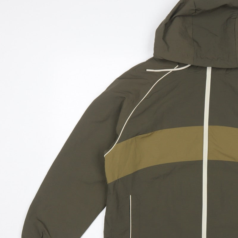 Primark Womens Green XS Hooded Colour Block Windbreaker Jacket