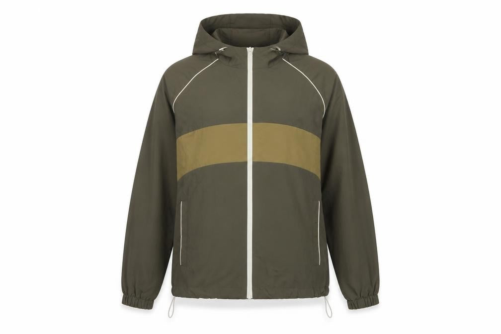 Primark Womens Green XS Hooded Colour Block Windbreaker Jacket