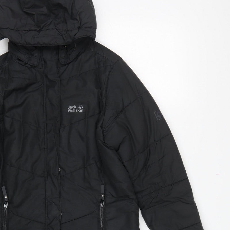 Jack Wolfskin Women’s Black UK 10 Long Hooded Puffer Coat