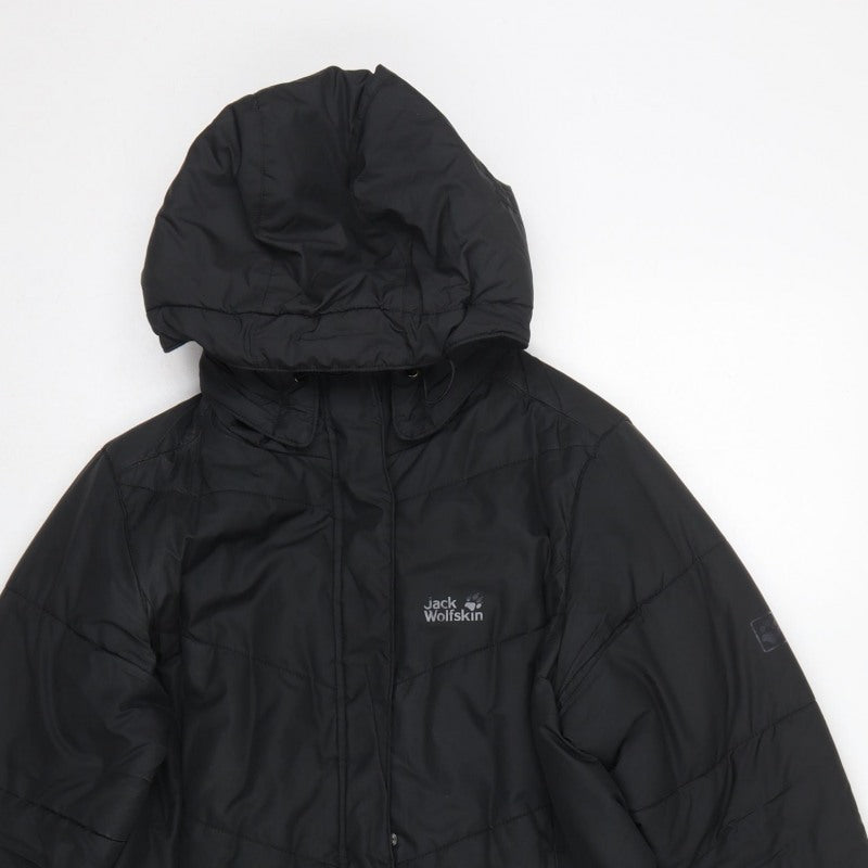 Jack Wolfskin Women’s Black UK 10 Long Hooded Puffer Coat