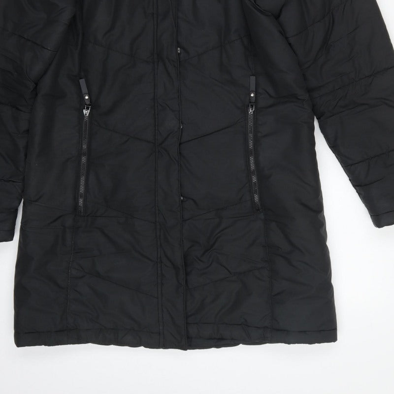 Jack Wolfskin Women’s Black UK 10 Long Hooded Puffer Coat