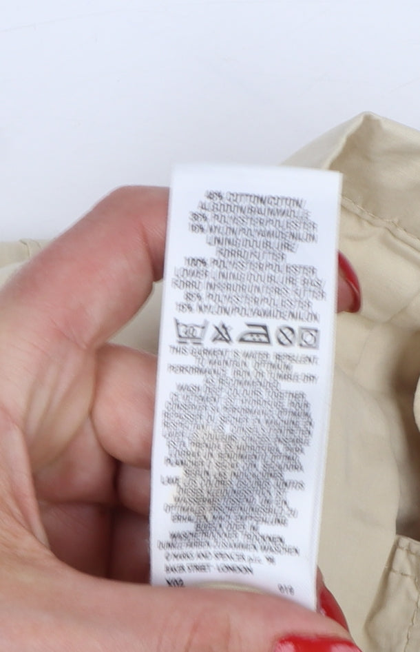 Marks & Spencer St Michael Women's Beige UK 16 Hooded Parka Coat