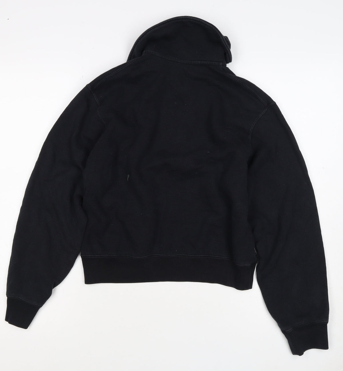 Uniqlo Women Black S Half Zip Cotton Sweatshirt Collared Long Sleeve