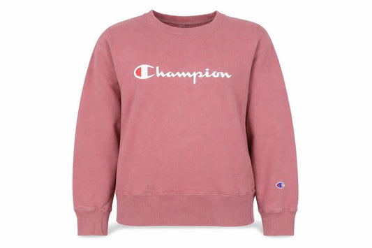 Champion Women Pink XL Logo Crew Neck Pullover Fleece Sweatshirt