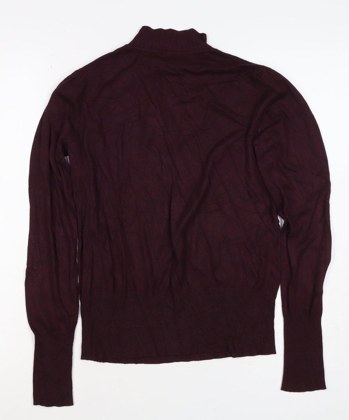 Oasis Women’s Purple High Neck Puff Sleeve Knit Jumper Size S