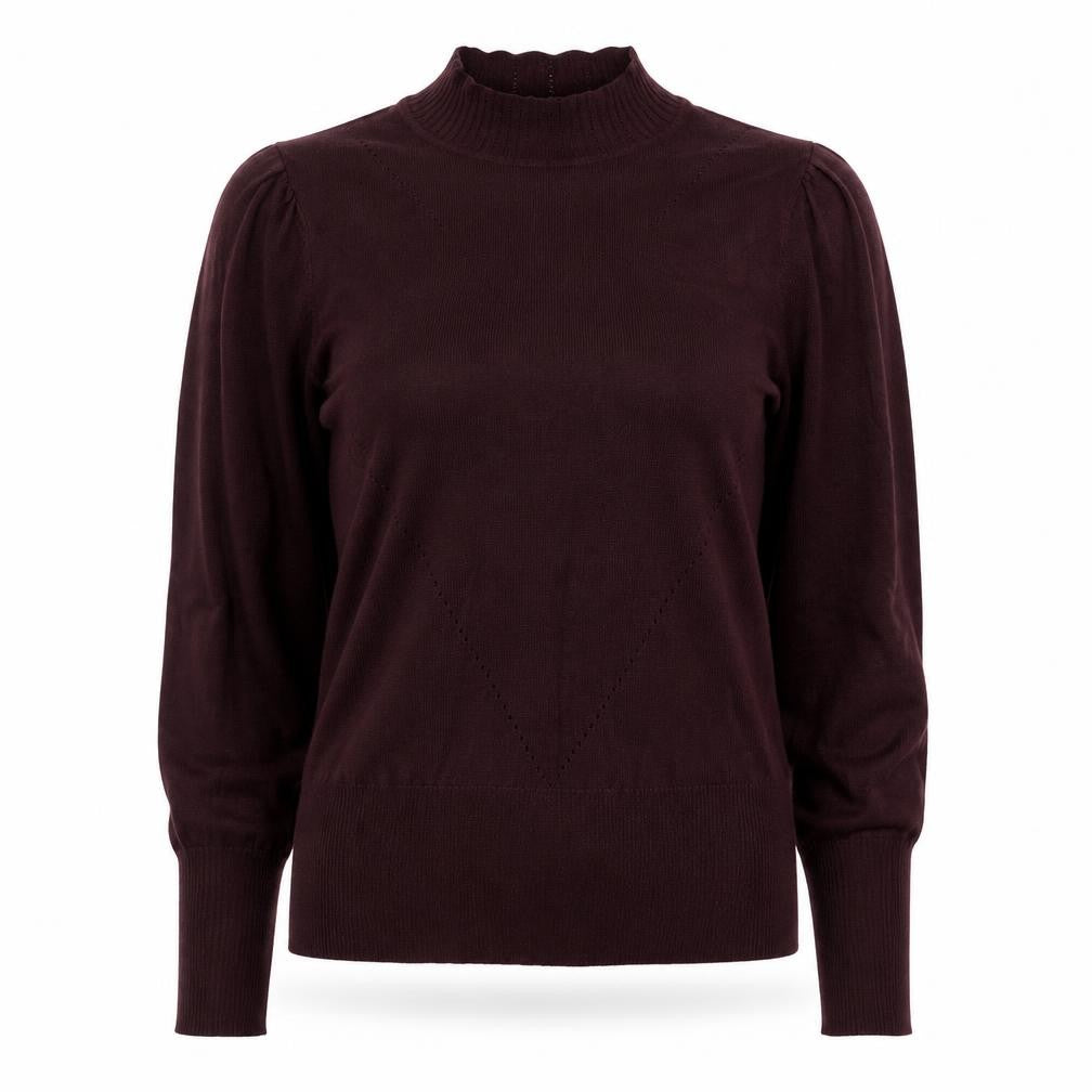 Oasis Women’s Purple High Neck Puff Sleeve Knit Jumper Size S