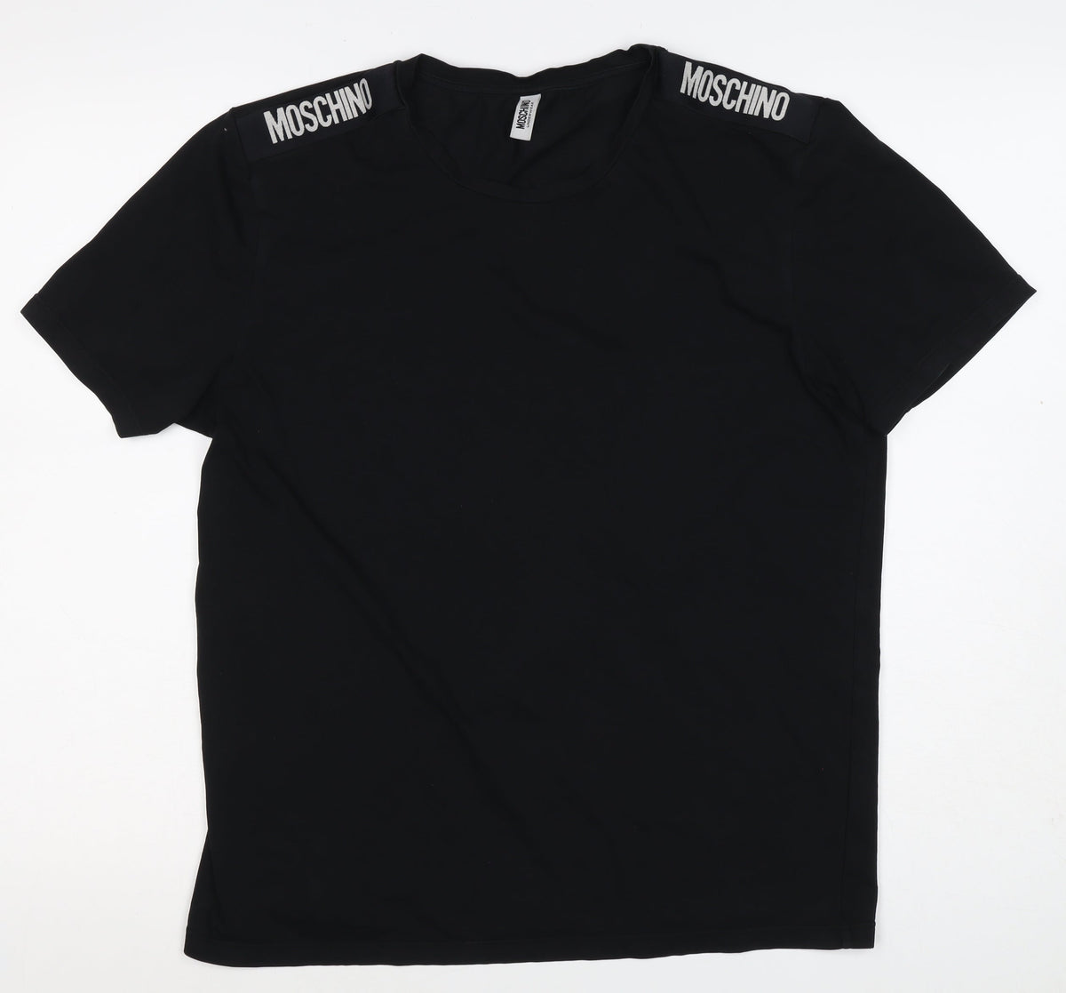 Moschino Underwear Men’s Black M Logo Shoulder Stretch T-Shirt