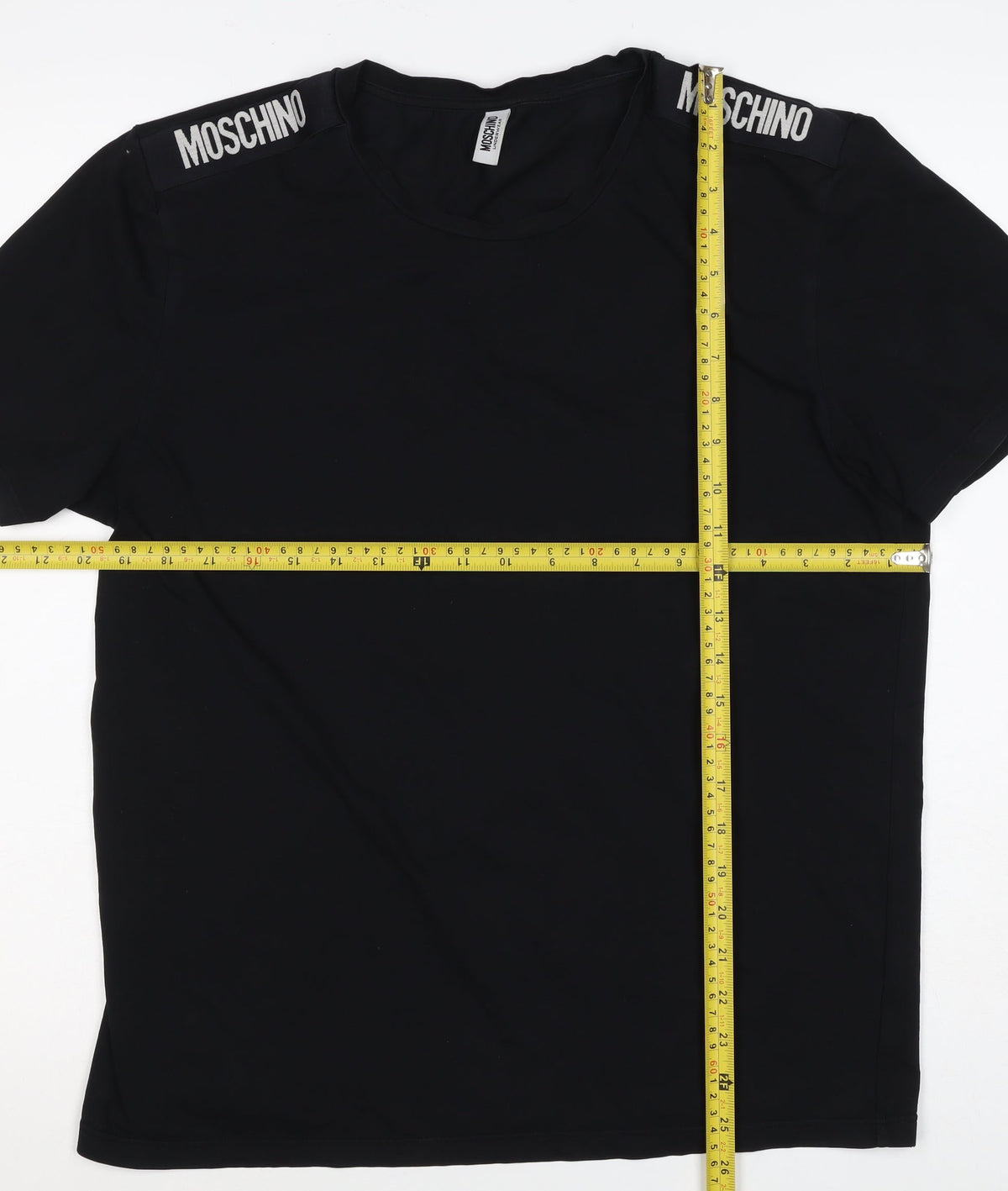 Moschino Underwear Men’s Black M Logo Shoulder Stretch T-Shirt