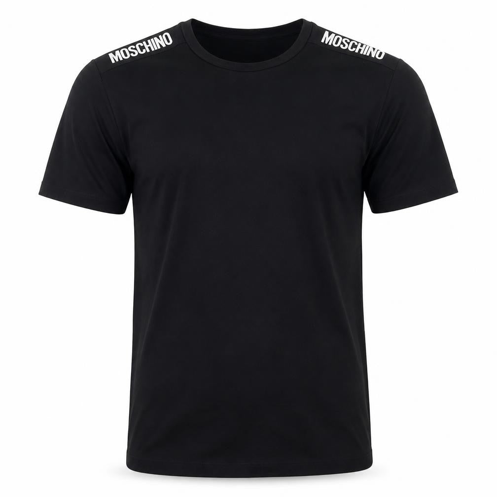 Moschino Underwear Men’s Black M Logo Shoulder Stretch T-Shirt