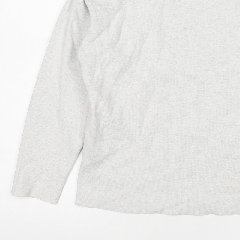 H&M Basic Women Grey S Knit High Neck Pullover Sweatshirt
