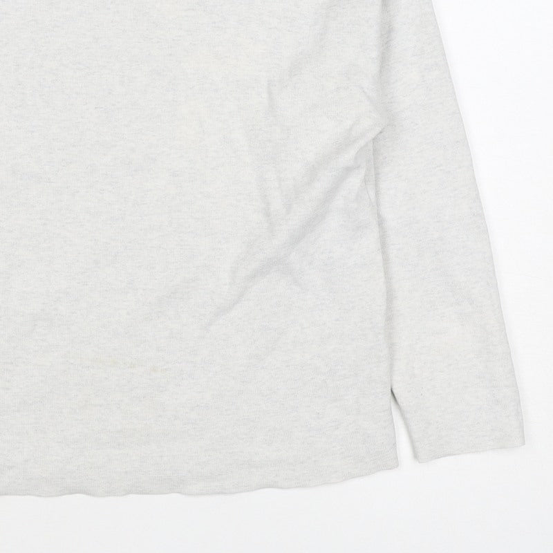 H&M Basic Women Grey S Knit High Neck Pullover Sweatshirt