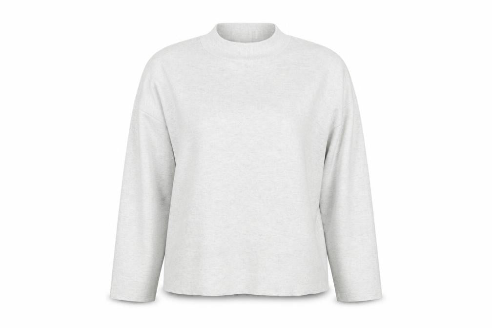 H&M Basic Women Grey S Knit High Neck Pullover Sweatshirt