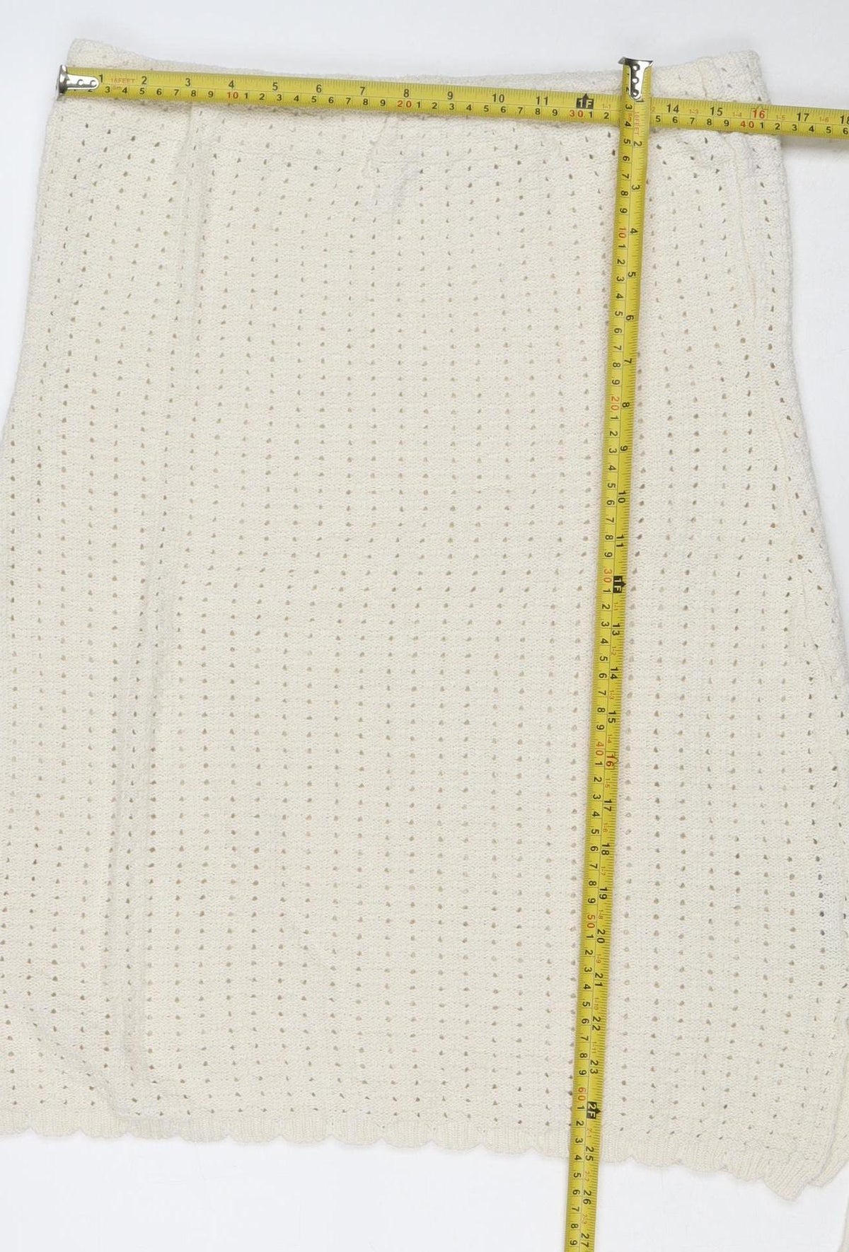 COS Women Ivory UK 16 Knit Drawstring Pencil Mini Skirt