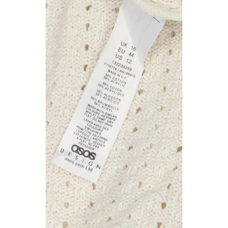 COS Women Ivory UK 16 Knit Drawstring Pencil Mini Skirt