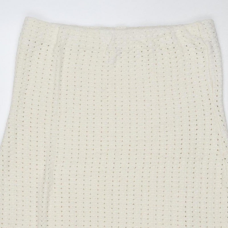 COS Women Ivory UK 16 Knit Drawstring Pencil Mini Skirt