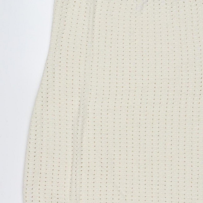 COS Women Ivory UK 16 Knit Drawstring Pencil Mini Skirt