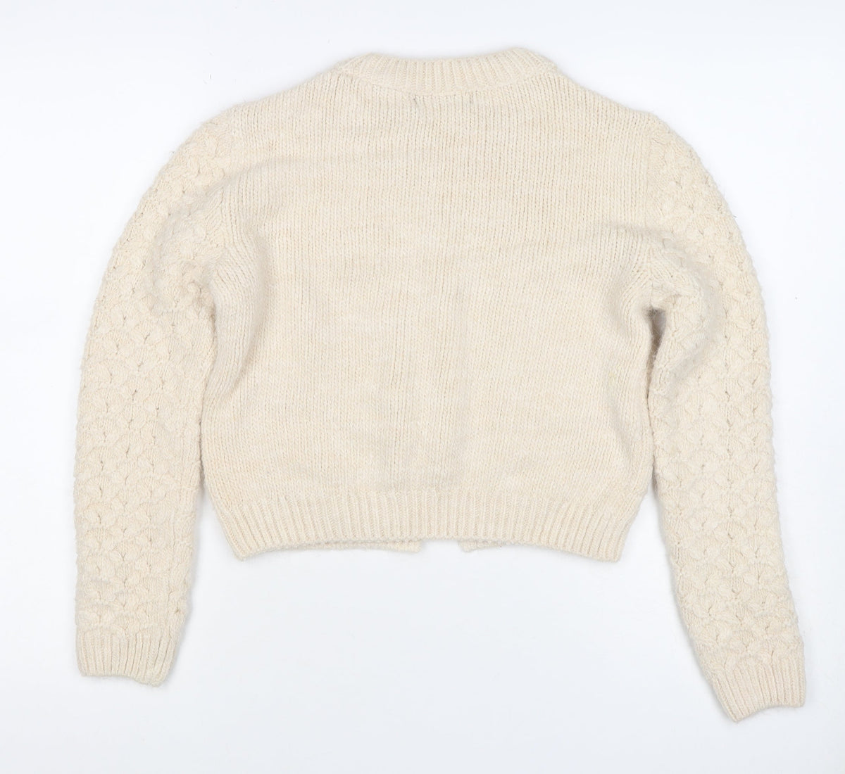Primary Women Ivory M Cable Knit Crew Neck Jumper Long Sleeve