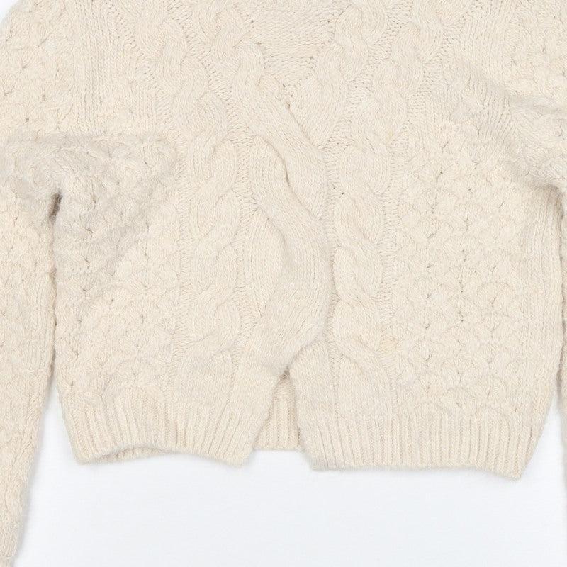 Primary Women Ivory M Cable Knit Crew Neck Jumper Long Sleeve