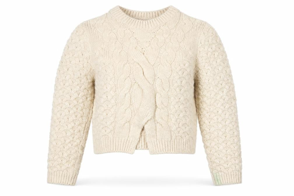 Primary Women Ivory M Cable Knit Crew Neck Jumper Long Sleeve
