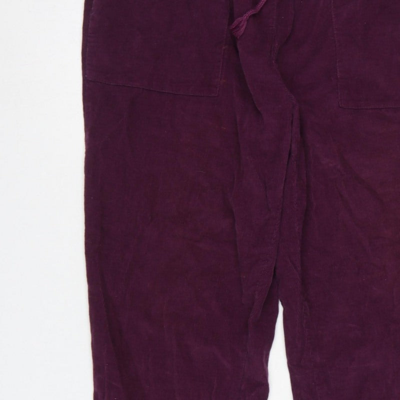 Damart Women's Purple UK 20 Corduroy Jogger Trousers Drawstring 29in