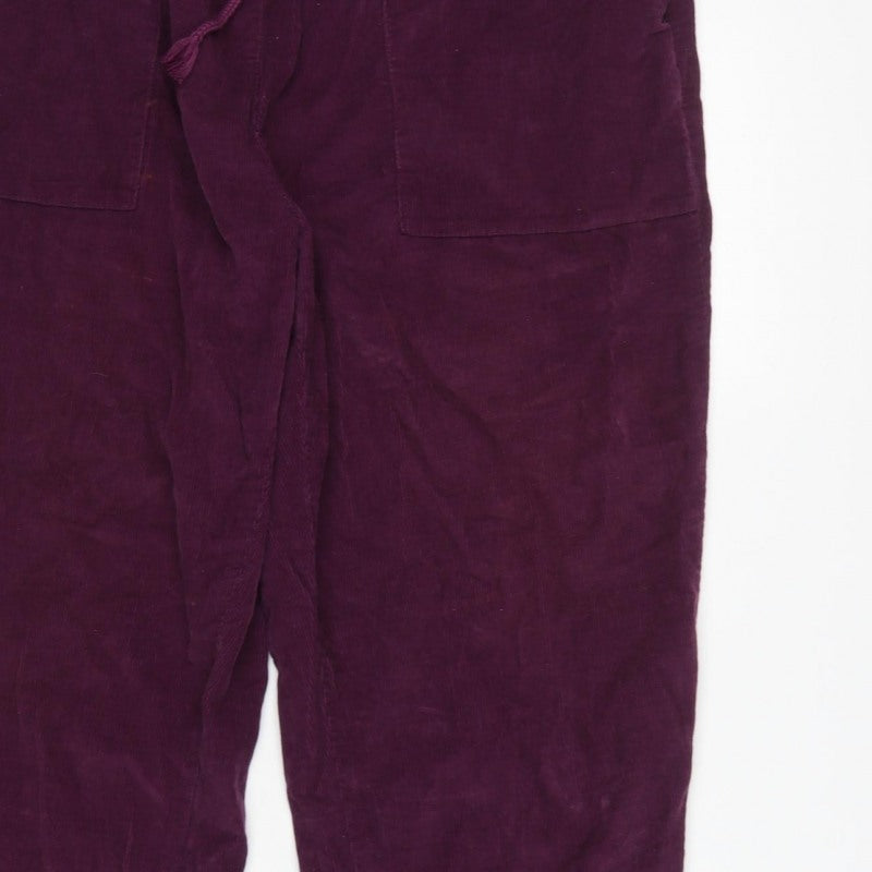 Damart Women's Purple UK 20 Corduroy Jogger Trousers Drawstring 29in
