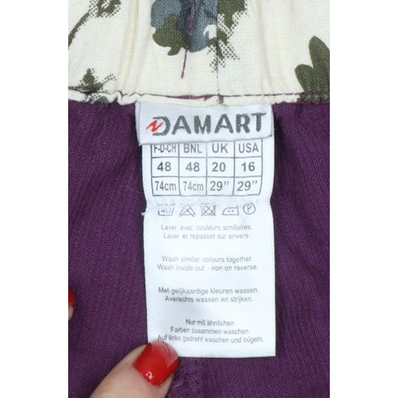 Damart Women's Purple UK 20 Corduroy Jogger Trousers Drawstring 29in