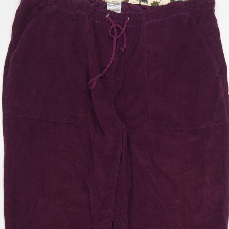 Damart Women's Purple UK 20 Corduroy Jogger Trousers Drawstring 29in