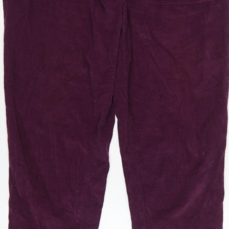 Damart Women's Purple UK 20 Corduroy Jogger Trousers Drawstring 29in